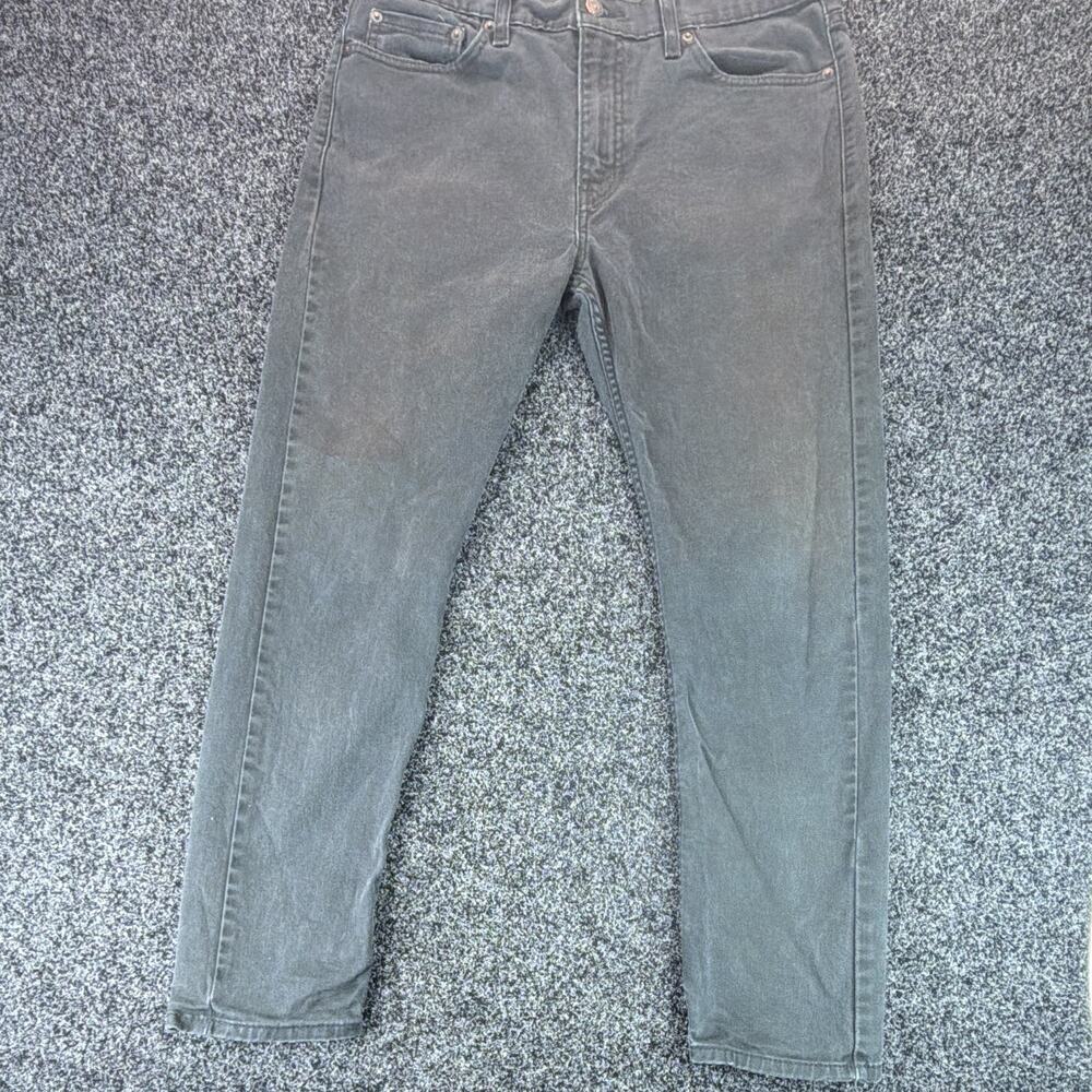Levi’s 510 Skinny Jeans women’s 33x30 Gray Denim Red Tab Faded Worn Flaw